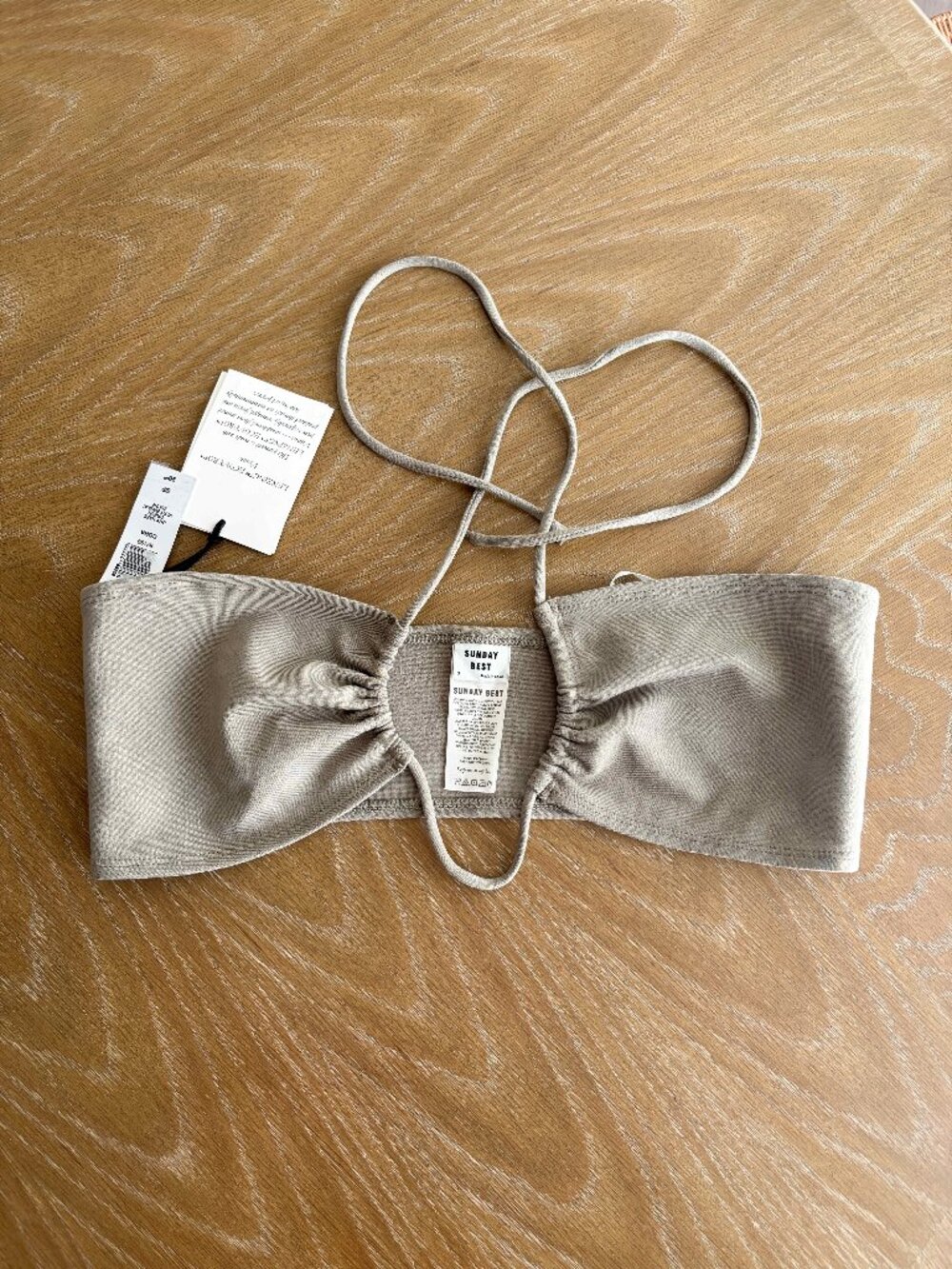 NWT ARITZIA Sunday Best Olive Green/Taupe Tube Top in Small